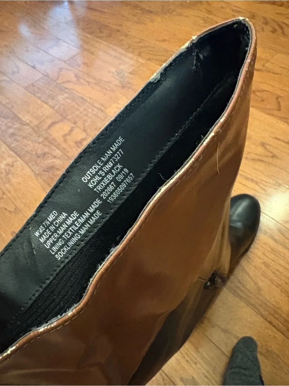 Time and Tru Black Brown Riding Boots Knee High Size 7.5
